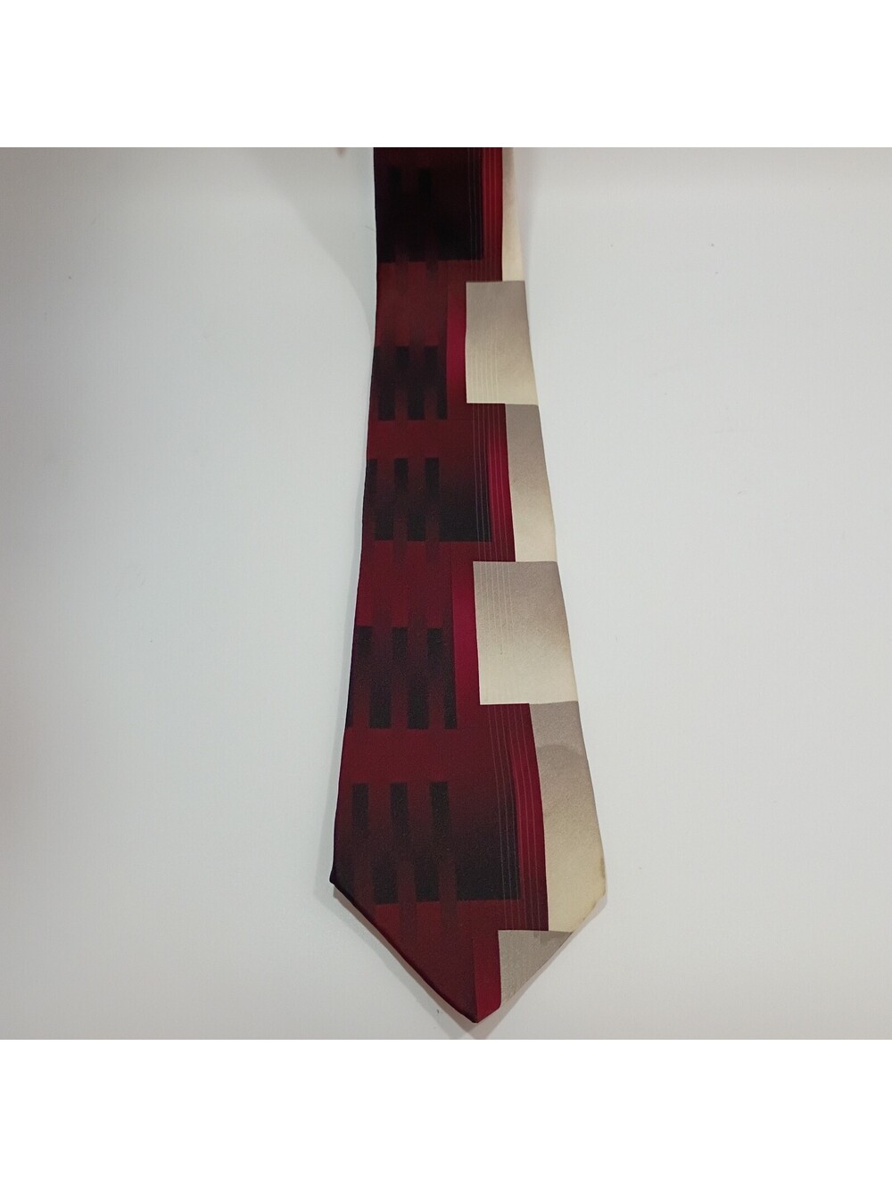 Zylos George Machado Tie 100% Italy Silk Art Deco Abstract Classic 90s USA
